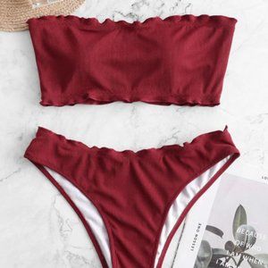 Maroon Bandeau Bikini